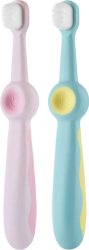 Зубная щётка для детей Смайлик Roxy-Kids, ультрамягкая, 10.000 щетинок, 2 шт,  бирюзовая и розовая