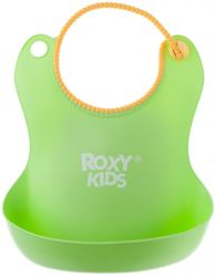 Нагрудник мягкий с кармашком Roxy Kids зелёный
