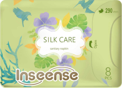 Прокладки женские гигиенические ночные 5 капель Silk Care Inseense №8, 290 мм