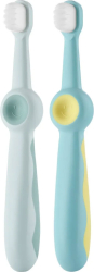 Зубная щётка для детей Смайлик Roxy-Kids, ультрамягкая, 10.000 щетинок, 2 шт,  бирюзовая и зелёная