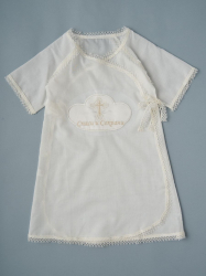 Крестильная рубашка Little Star Cпаси и сохрани хлопковая вуаль, шампань 68